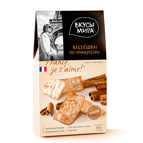 

Хлепешки ВКУСЫ МИРА По-французски корица 50 г