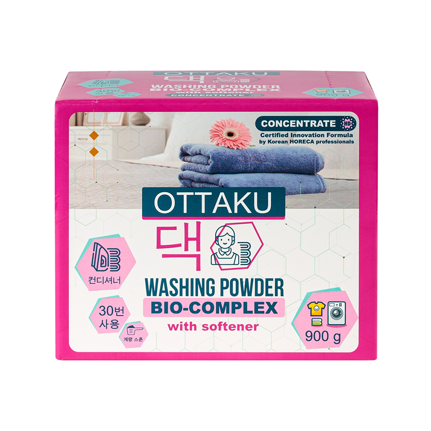 Концентрированный стиральный порошок OTTAKU BIO-COMPLEX с кондиционером 900 гр