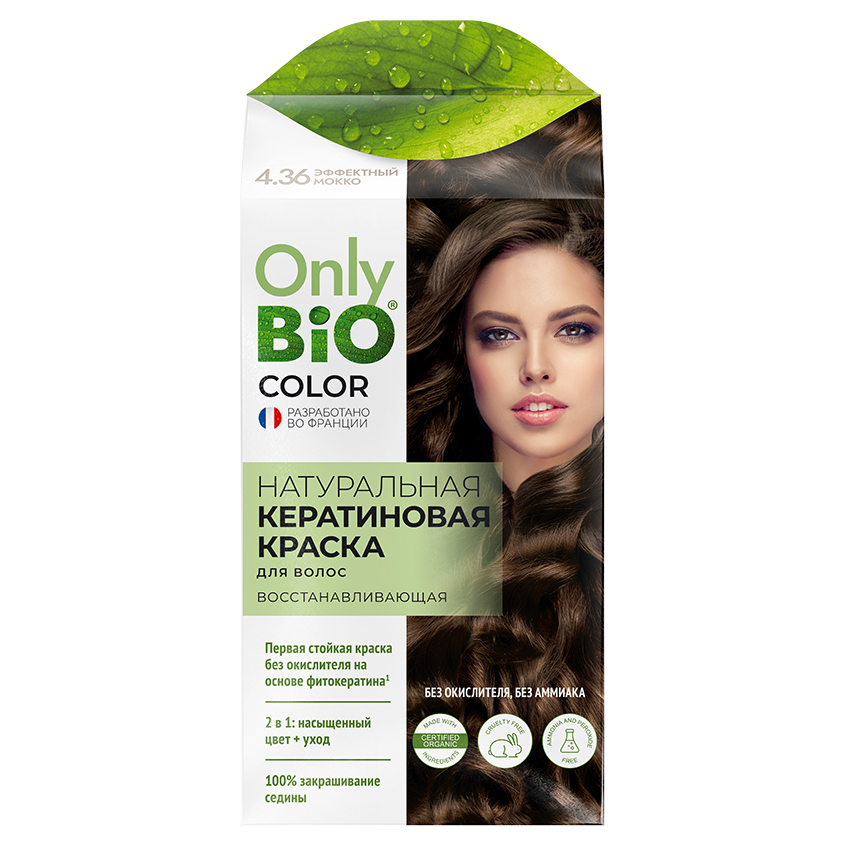 Краска для волос `ONLY BIO COLOR` Кератиновая Эффектный мокко 50 мл