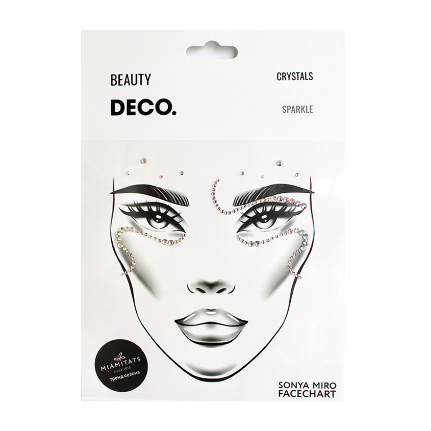 Кристаллы для лица и тела DECO. FACE CRYSTALS by Miami tattoos Sparkle