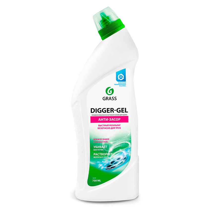 GRASS Средство для прочистки труб GRASS DIGGER-GEL Анти-засор гель 750 мл гель для чистки труб grass анти засор 750 мл