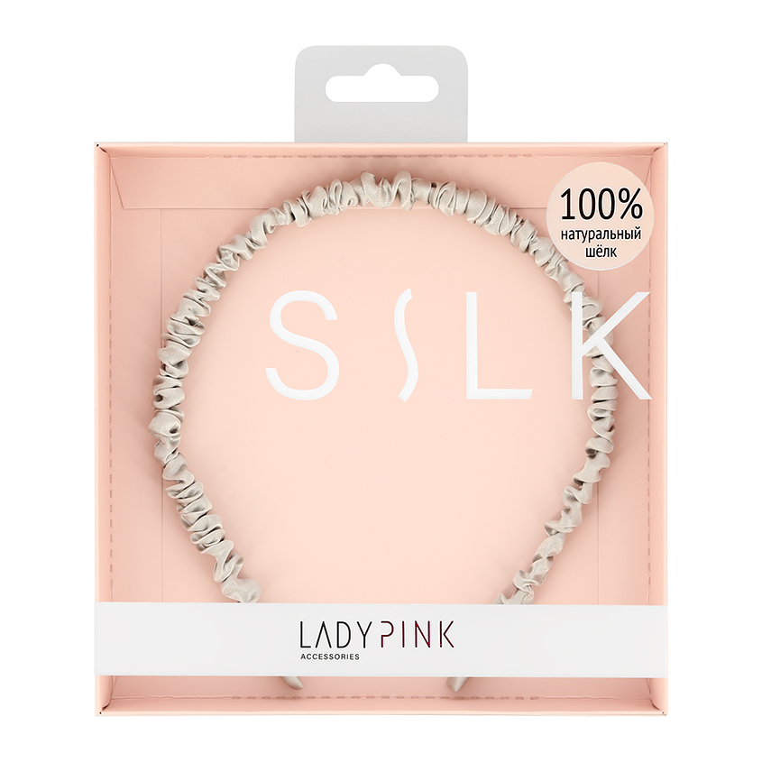 Ободок LADY PINK SILK thin - фото 1