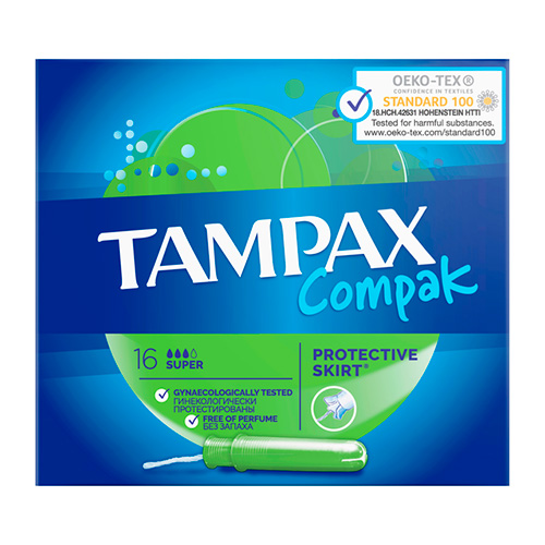 Тампоны с аппликатором TAMPAX COMPAK Super 16 шт tampax compak pearl super гигиенические тампоны 16 шт