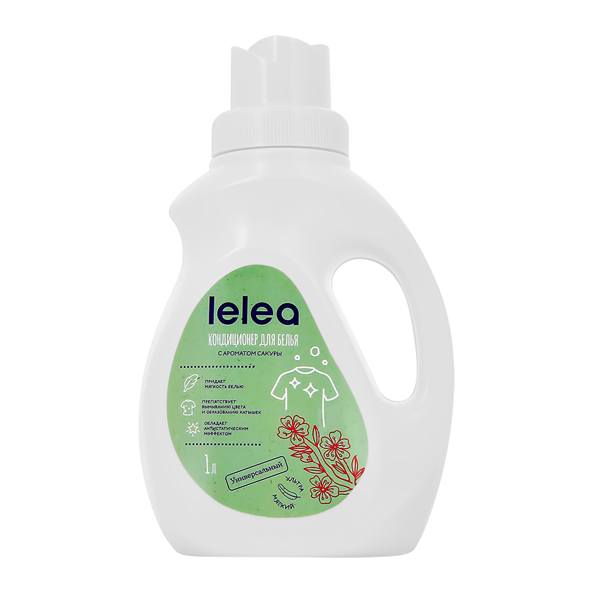 Кондиционер для белья LELEA с ароматом сакуры 1 л кондиционер для белья с антибактериальным эффектом и нежным цветочным ароматом 500мл