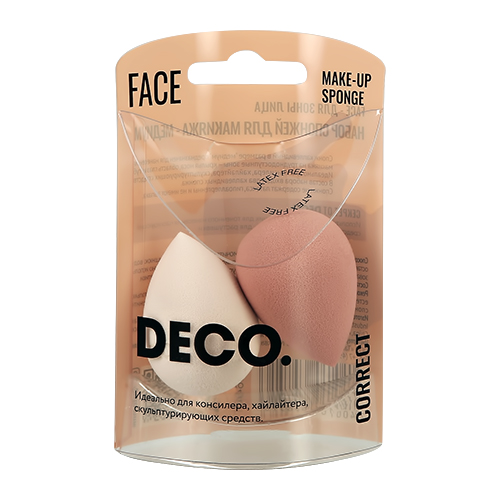 Набор спонжей для макияжа `DECO.` CORRECT каплевидные медиум 2 шт