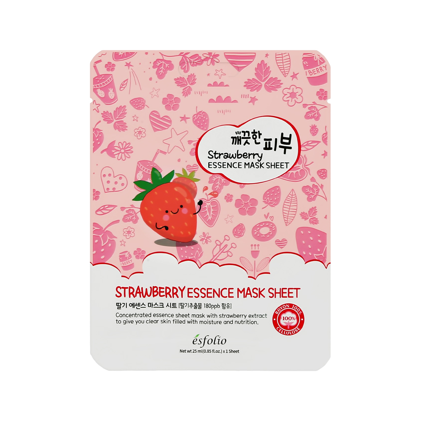 Маска для лица ESFOLIO с экстрактом клубники 25 мл