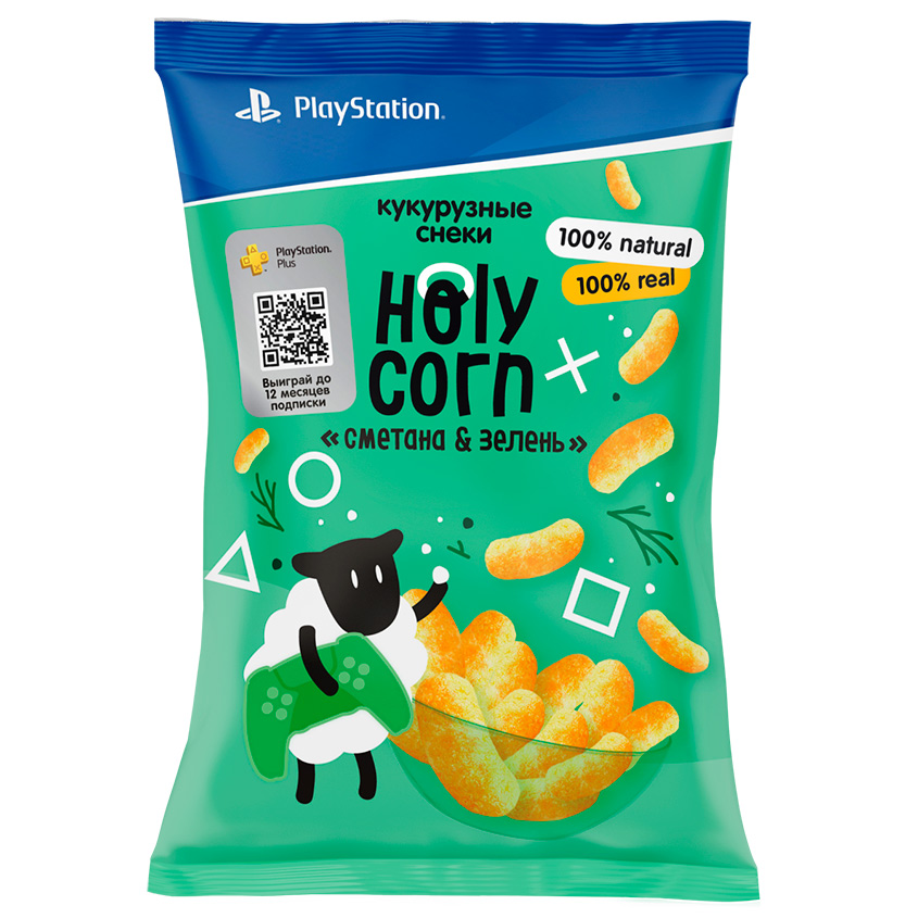 HOLY CORN Кукурузные палочки HOLY CORN Сметана и зелень 50 г