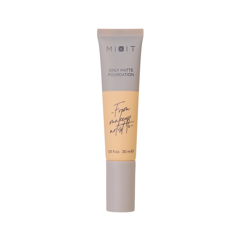 Основа тональная для лица MIXIT ONLY MATTE FOUNDATION с матовым эффектом тон 04 Golden ivory
