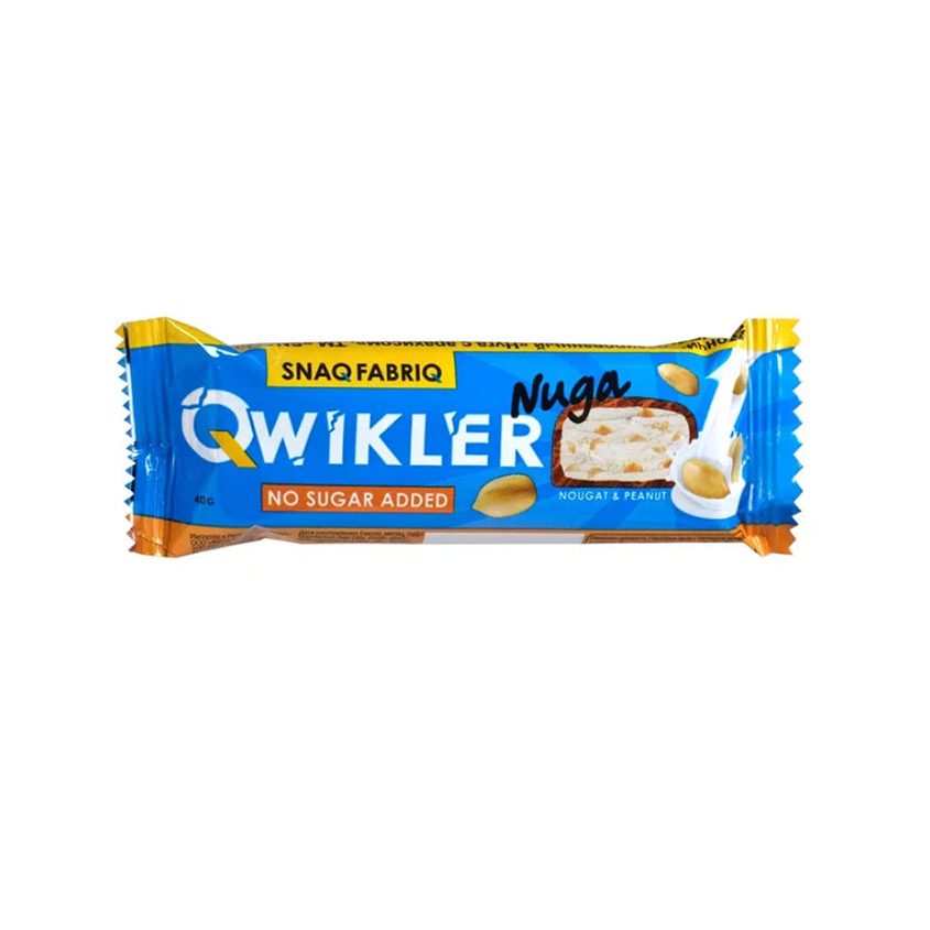 Батончик глазированный SNAQ FABRIQ QWIKLER Нуга с арахисом 40 г snaq fabriq qwikler sugar free bar with nut praline 35g