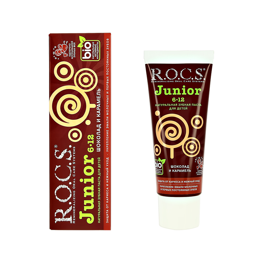 Паста зубная детская R.O.C.S. JUNIOR Шоколад и карамель 74 г