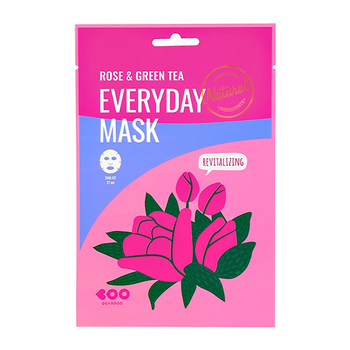 Маска для лица DEARBOO EVERYDAY MASK с экстрактом розы и зеленого чая восстанавливающая 27 мл