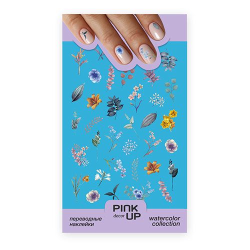 

Наклейки для ногтей PINK UP DECOR 2D переводные тон 717
