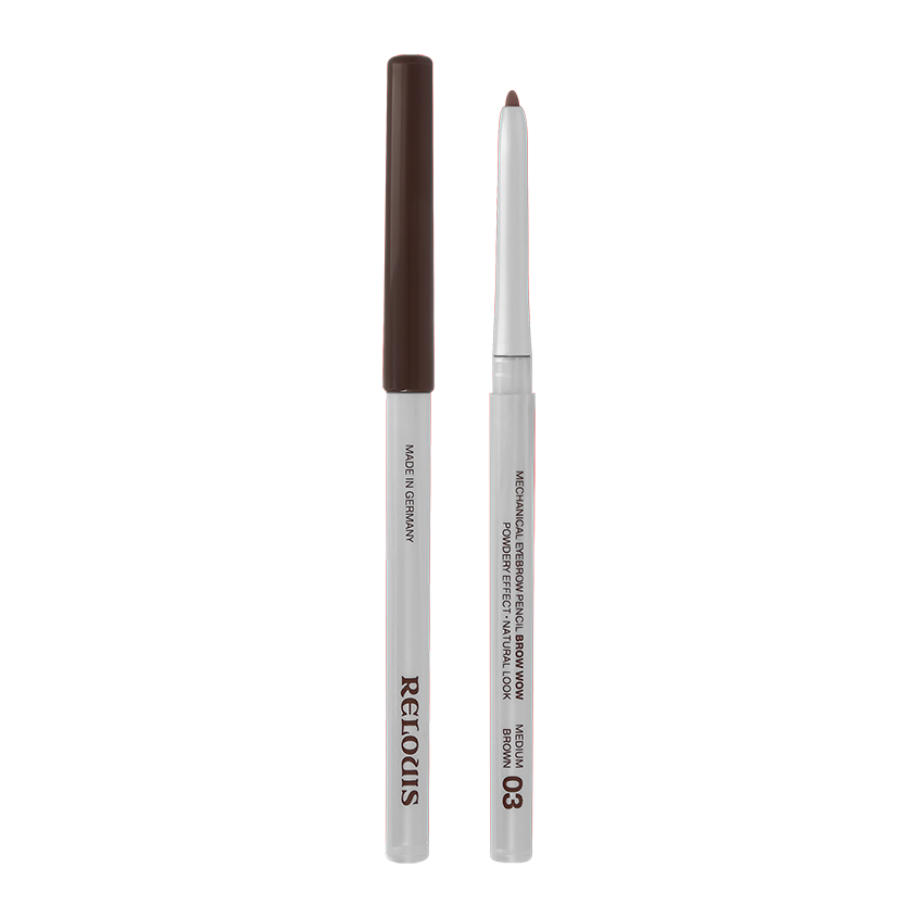 Карандаш для бровей RELOUIS BROW WOW механический тон 03 Medium brown карандаш механический для бровей brow wow relouis 0 34г тон 04 sost brown