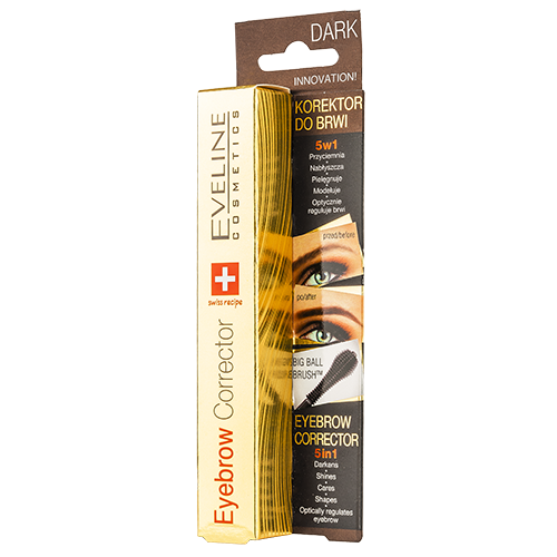 Корректор для бровей `EVELINE` EYEBROW CORRECTOR 5 в 1 тон темно-коричневый 9 мл