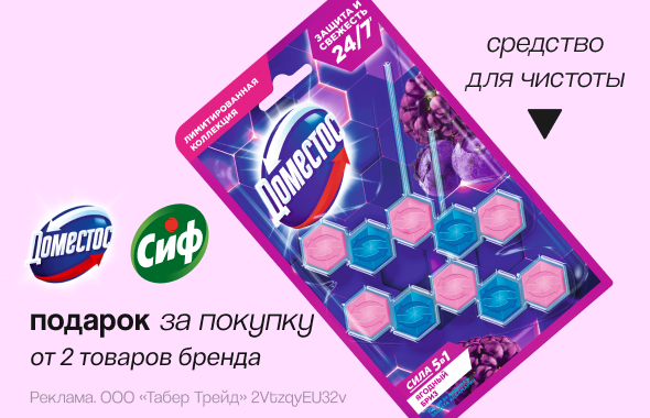 ДОМЕСТОС, СИФ: блок для туалета в подарок!