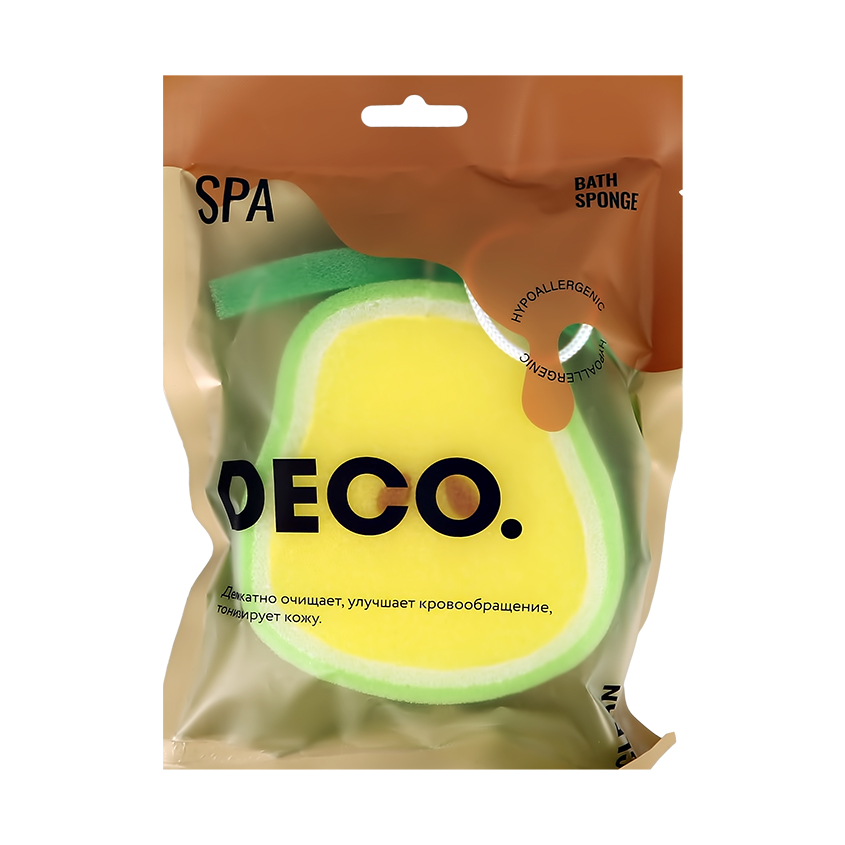 Губка для тела `DECO.` со шнурком (pear)