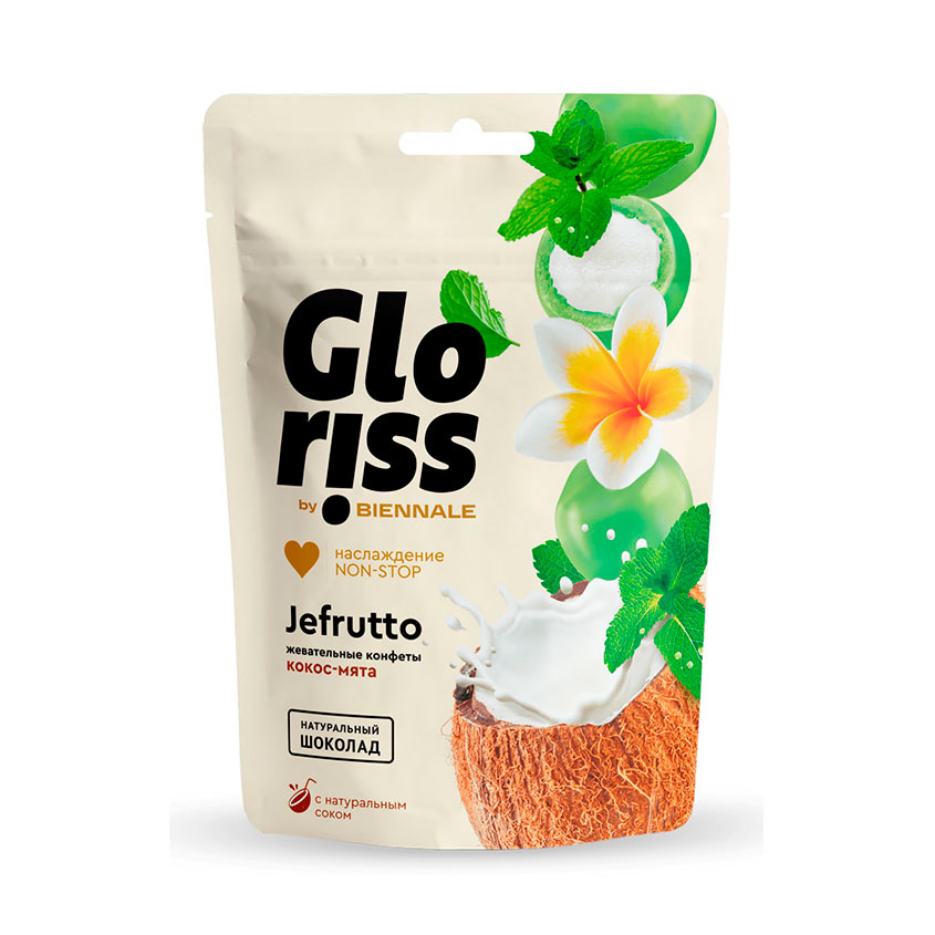 

Жевательные конфеты GLORISS Кокос и мята 75 г