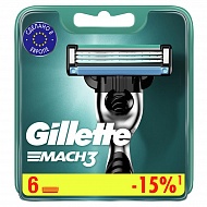 Кассеты для станка `GILLETTE` `MACH3` 6 шт