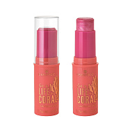 Румяна-хайлайтер для лица `ESSENCE` LIVE LIFE IN CORAL в стике тон 01 Glowin` coraltastic, baby!
