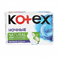 Прокладки ультратонкие `KOTEX` NATURAL Ночные 6 шт