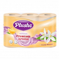 Бумага туалетная `PLUSHE` Orange Blossom 3-х слойная 6 шт