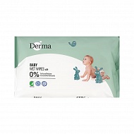 Салфетки влажные `DERMA` BABY детские 64 шт