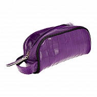 Косметичка с ручкой под кожу крокодила `LADY PINK` фиолетовая