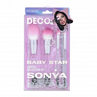 Набор кистей для макияжа `DECO.` BABY STAR BY SONYA MIRO в чехле 4 шт