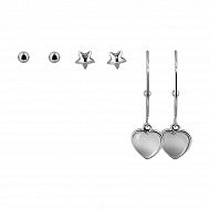 Набор серег `LADY PINK` MUST HAVE 3 пары