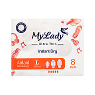 Прокладки гигиенические `MY LADY` INSTANT DRY ультратонкие L 8 шт