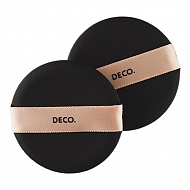 Пуховки-кушон для макияжа `DECO.` круглые 2 шт