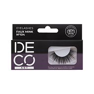 Накладные ресницы `DECO.` ART EYELASHES FAUX MINK №104 с эффектом норки черные