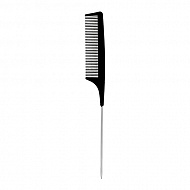 Расческа-гребень для волос `LADY PINK` `BASIC` PROFESSIONAL карбоновая с металлической ручкой 22 см