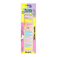 Набор накладных ногтей с клеевыми стикерами `PINK UP` PRETTY COLLECTION (24 шт+ клеевые стикеры 24 шт) тон 05