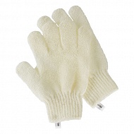 Перчатки для душа `DECO.` отшелушивающие (белые) 2 шт