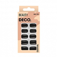 Набор накладных ногтей `DECO.` ESSENTIAL black side (24 шт+ клеевые стикеры 24 шт)