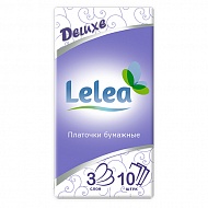 Платочки носовые `LELEA` Deluxe 3-х слойные 10 шт