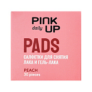 Салфетки для снятия лака и гель-лака `PINK UP` `DAILY` персик 30 шт