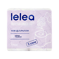 Бумага туалетная `LELEA` Deluxe 3-х слойная с ароматом сирени 4 шт
