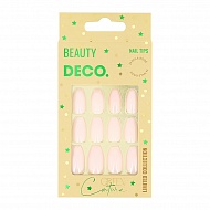 Набор накладных ногтей `DECO.` GREEN COUTURE pink cocktail (24 шт + клеевые стикеры 24 шт)