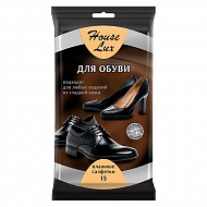 Салфетки влажные `HOUSE LUX` для кожаных изделий 15 шт