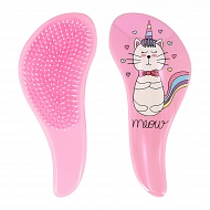 Расческа для волос распутывающая `MISS PINKY` с принтом кошечка