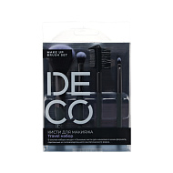 Набор мини-кистей `DECO.` MAKE UP BRUSH SET для макияжа 4 шт. синтетические