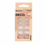 Набор накладных ногтей `DECO.` FANTASY nude marble (24 шт + клеевые стикеры 24 шт)