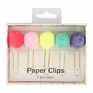 Набор скрепок `FUN` LAMA COLLECTION Neon pom pom 5 шт