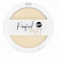 Пудра компактная для лица `BELL` PERFECT MAT POWDER тон 02 фиксирующая, матирующая