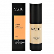 Основа тональная для лица `NOTE` DETOX AND PROTECT SPF 15 с детокс-эффектом тон 100 Cashmere beige