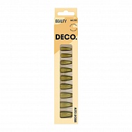 Набор накладных ногтей с клеевыми стикерами `DECO.` BRIGHT GLOW green (24 шт + клеевые стикеры 24 шт)