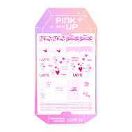 Наклейки для ногтей `PINK UP` `DECOR` LOVE COLLECTION 2D переводные тон 166