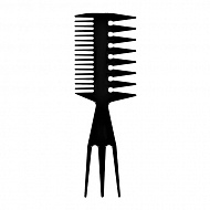 Расческа-гребень для волос `LADY PINK` `BASIC` PROFESSIONAL двухсторонняя с вилкой